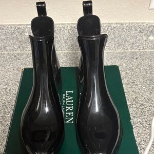 Lauren Ralph Lauren Glossy Black Chelsea Boots